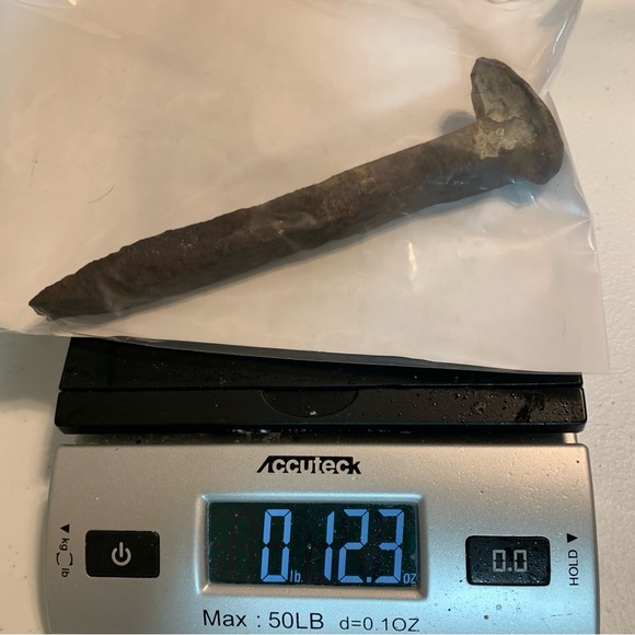 Antique Vintage Old Rusted Iron Railroad Spike Nail Tie Weight, [6.5 inch long] - Picture 6 of 6